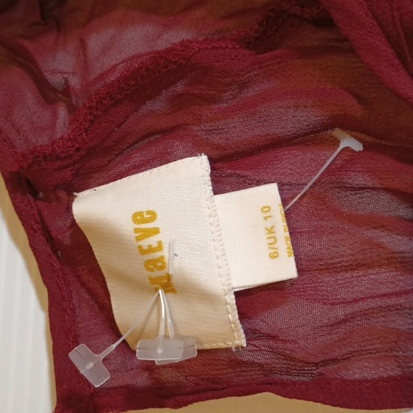 Maybe Burgundy Navy Blue Floral Flowy Cap Sleeve Key Hole Back Midi Dress A25 - Picture 2 of 7